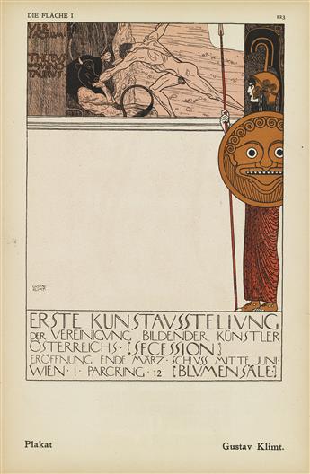 VARIOUS ARTISTS. DIE FLÄCHE 1. Bound volume 1. 1903. 12x8 inches, 31x21 cm. Schroll u. Co., Vienna.
